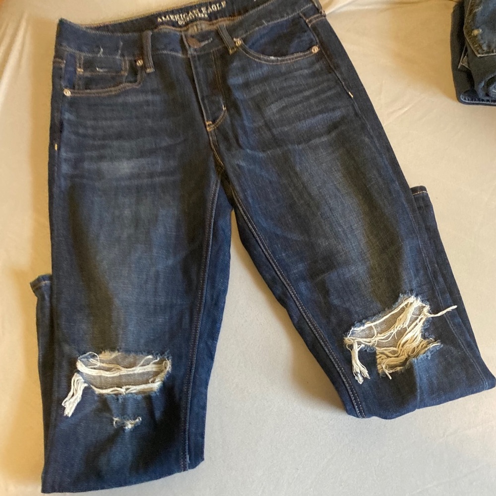 American Eagle Tomgirl Jeans Dark Wash Size 4 - Picture 3 of 7